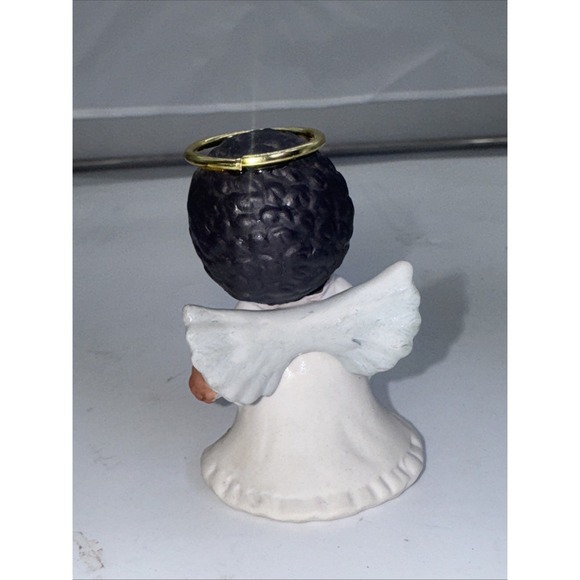 Small Cute Enesco Morehead 1989 Marked Ceramic Dark Skinned Angel - Picture 2 of 6